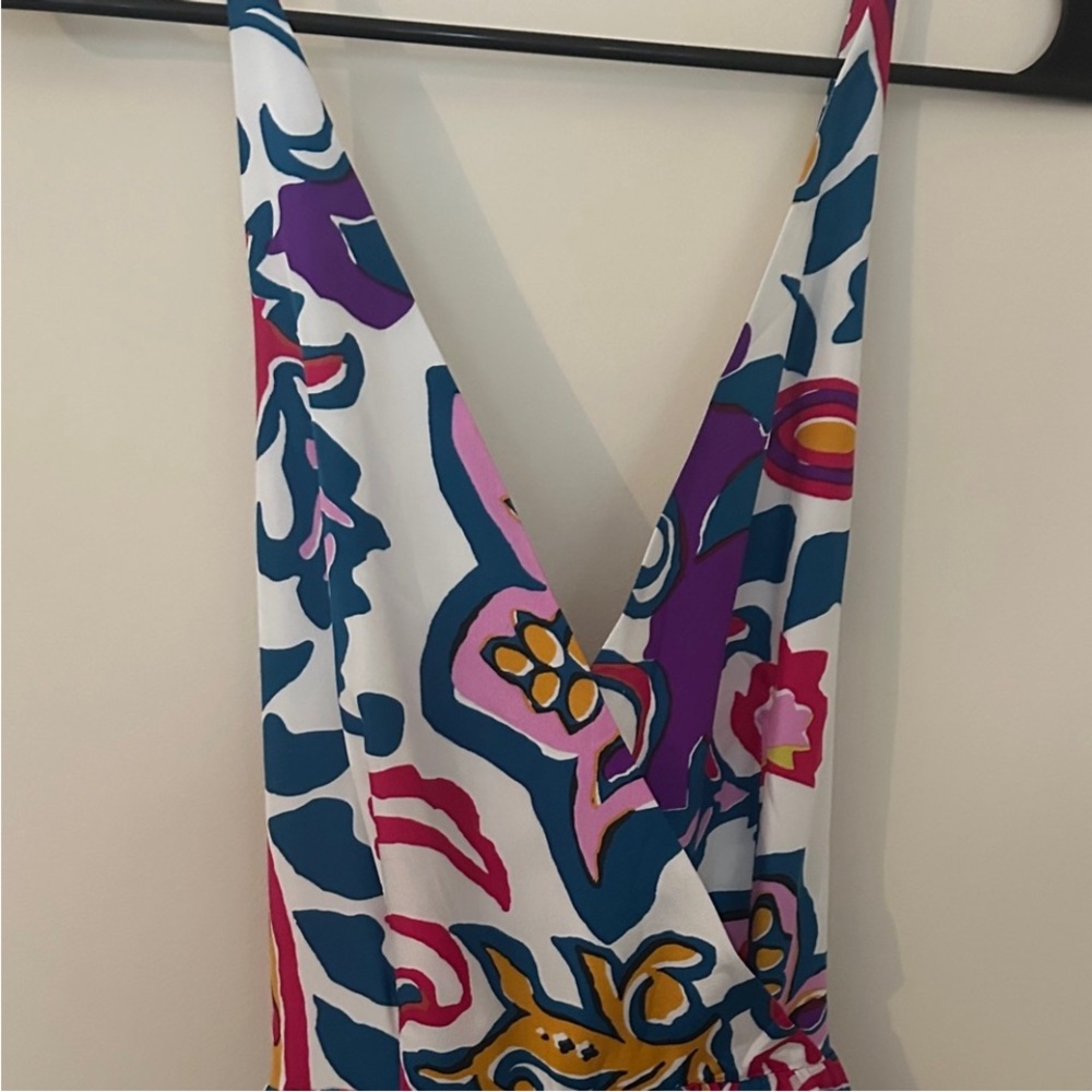J.Crew Collection Silk Maxi Dress Floral Colorful Sleeveless Tie Waist - Summer - Picture 3 of 9
